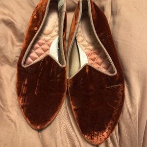 Birdies Burgundy Velvet Slip On Size 6.5